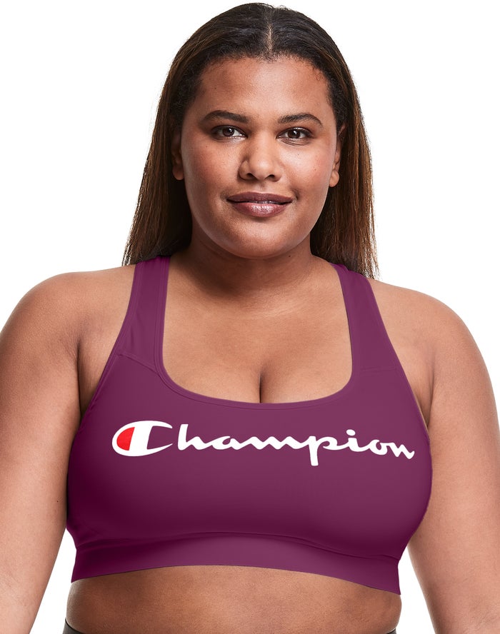 Champion Sport Bh Dames - DonkerPaars - Plus The Absolute Workout Script Logo ( 504816-SJA )